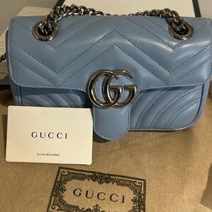 Gucci Marmont Baby Blue GG bag